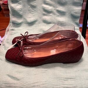 J. Crew Burgundy Quilted Flats